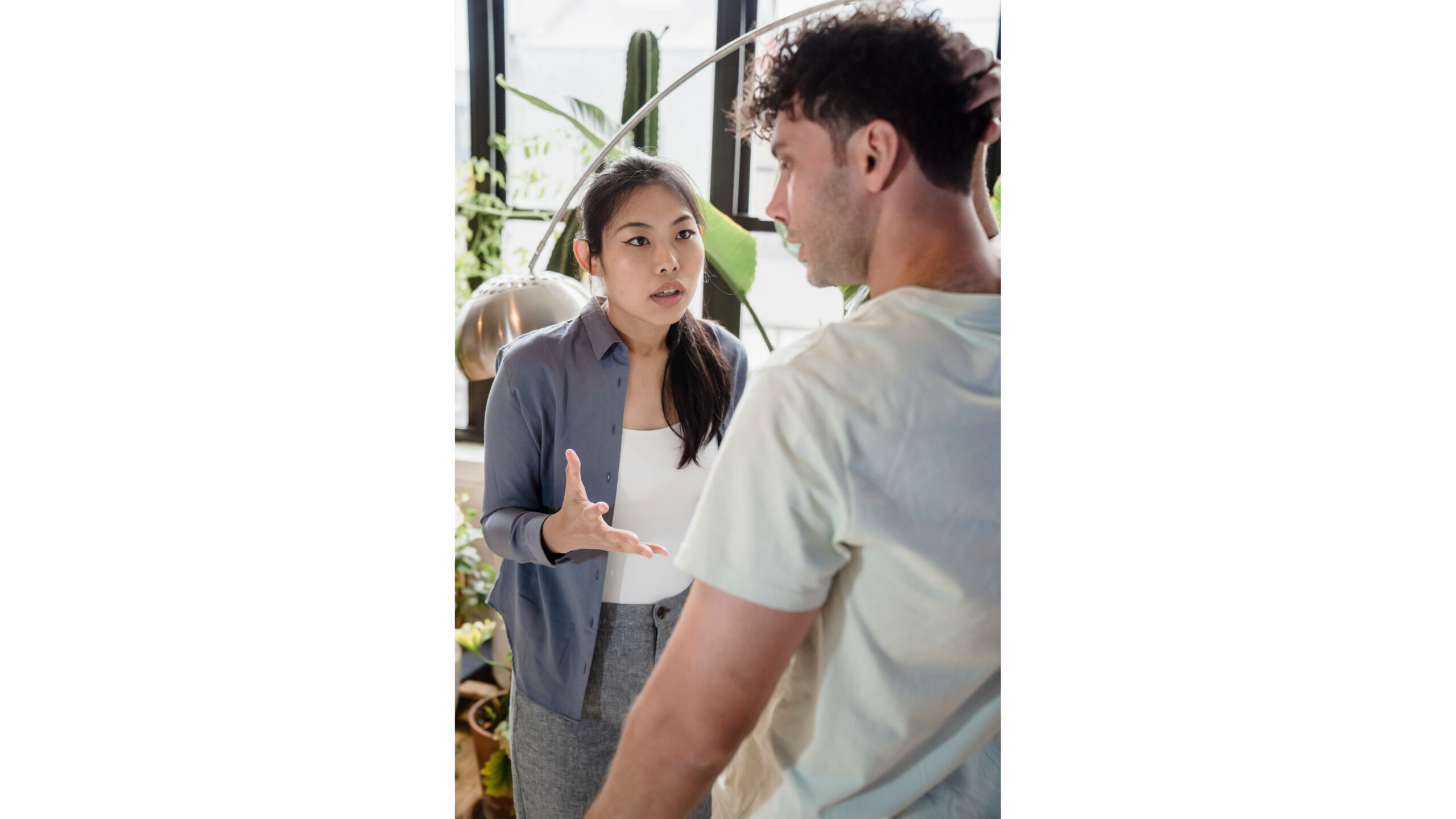 Couple discussing healthy boundaries and control in a relationship