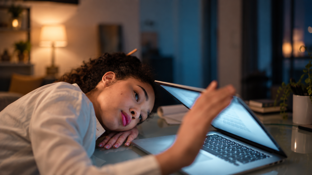 person feeling mentally exhausted and overwhelmed by burnout