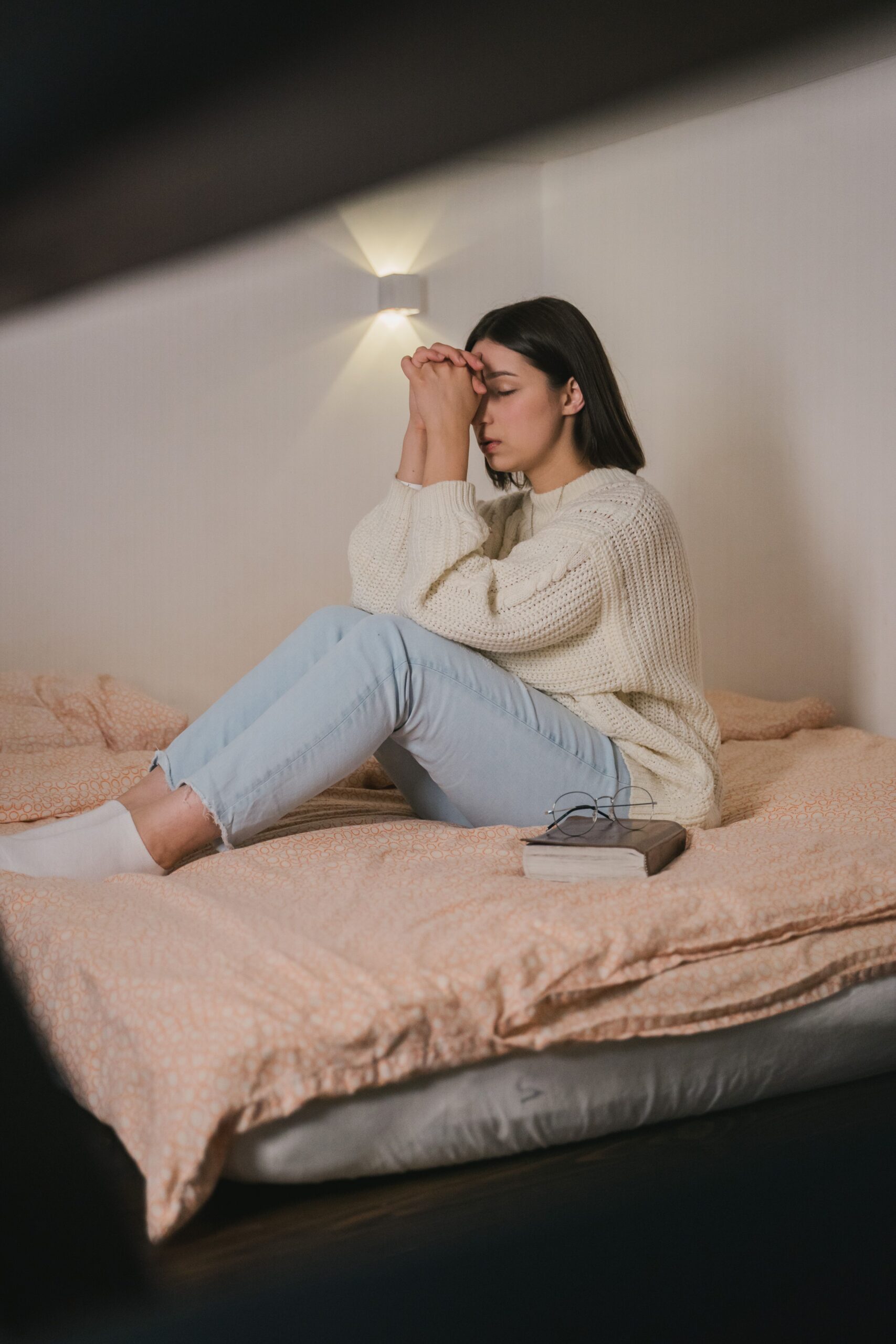 Woman feeling overwhelmed by overthinking and anxiety